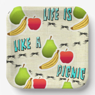 Das Leben ist wie ein Picknick Pappteller