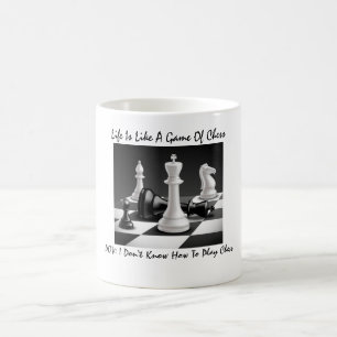 "Das Leben ist wie ein Schachspiel Kaffeetasse