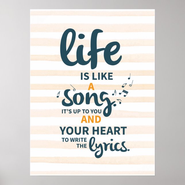 Das Leben ist wie ein Song-Förderung Erfolg Leben  Poster (Vorne)