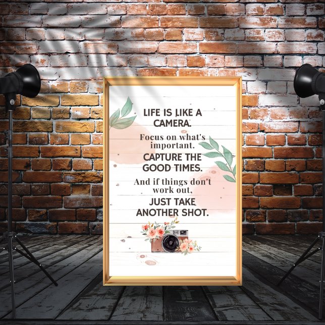 Das Leben ist wie eine Kamera, die einen Motiviere Poster (Von Creator hochgeladen)