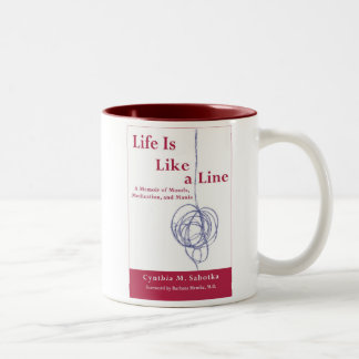 Das Leben ist wie eine Linie authentische Zweifarbige Tasse