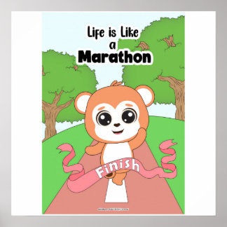 Das Leben ist wie eine Marathon Wandkunst Poster