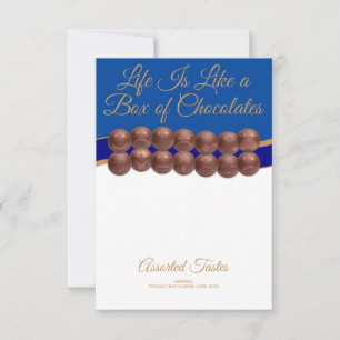 Das Leben ist wie eine Schachtel Pralinen Mitteilungskarte
