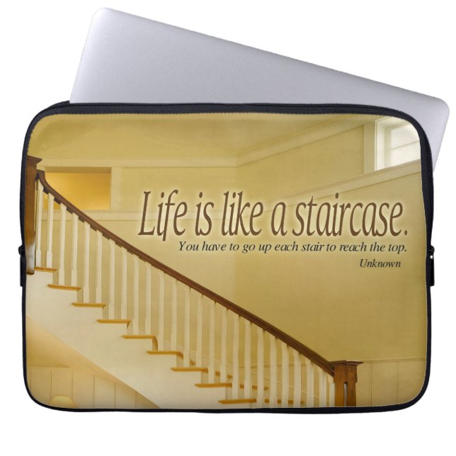 Das Leben ist wie eine Treppe Inspiration Zitat Laptopschutzhülle (Vorderseite)