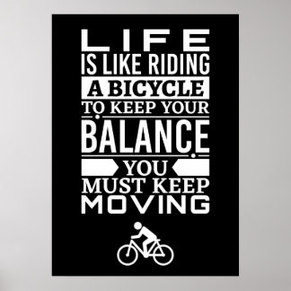 Das Leben ist wie Fahrrad fahren Poster
