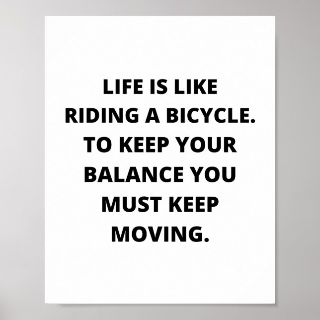 Das Leben ist wie Fahrrad fahren. So behielt Sie Poster (Vorne)