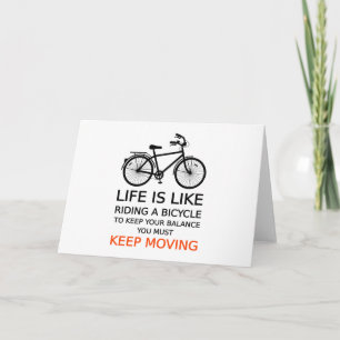Das Leben ist wie Fahrrad fahren, Wort, Text Karte