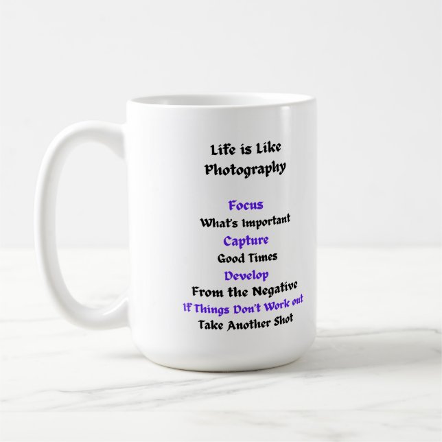 Das Leben ist wie Fotografie Kaffeetasse (Links)