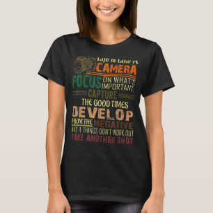 Das Leben ist wie Kamerahograf Cameraman T-Shirt