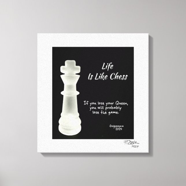Das Leben ist wie Schach Leinwanddruck (Vorderseite)