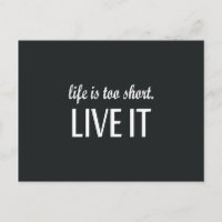 "Das Leben ist zu kurz. Live it" - Angebot