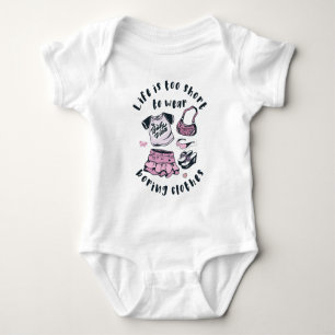Das Leben ist zu kurz, um langweilige Kleidung zu  Baby Strampler