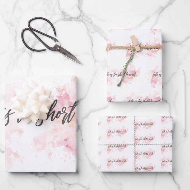 Das Leben ist zu kurz, um zu warten Geschenkpapier Set (Vorderseite)