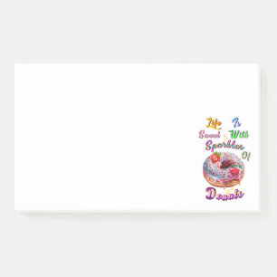 Das Leben klebrig ist süß mit Glitzer von Donuts Post-it Klebezettel