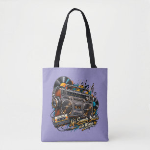 Das Leben klingt besser mit Musik – Retro-Boombox- Tasche