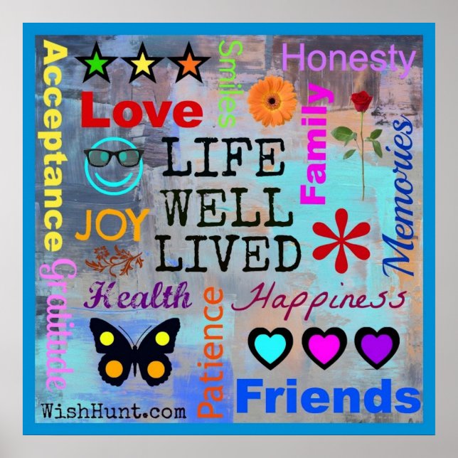 Das Leben lebte Inspirationspopster von WishHunt Poster (Vorne)