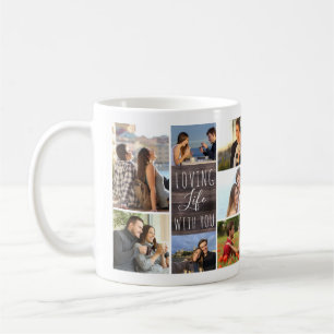 Das Leben mit dir lieben 14 Foto-Collage Holz-Pane Kaffeetasse