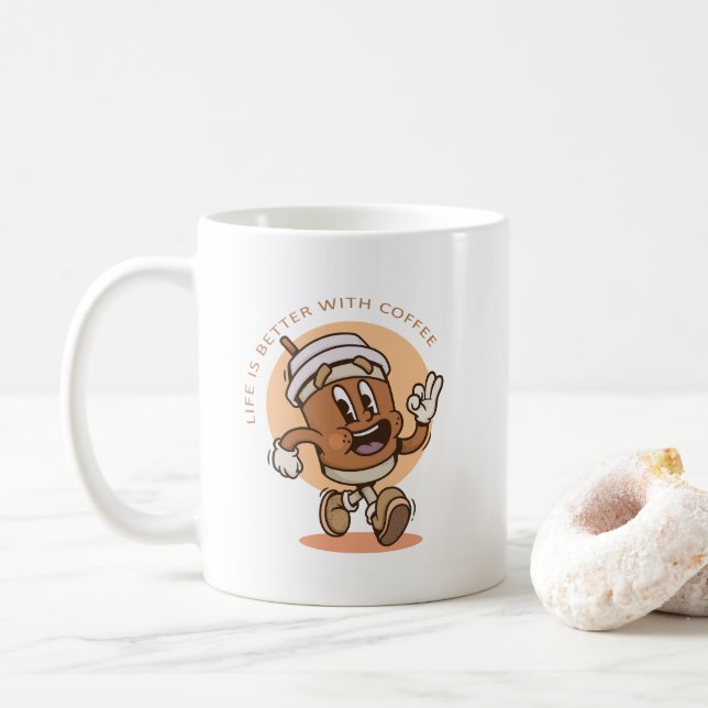 Das Leben mit Kaffee ist besser Kaffeetasse (Mit Donut)