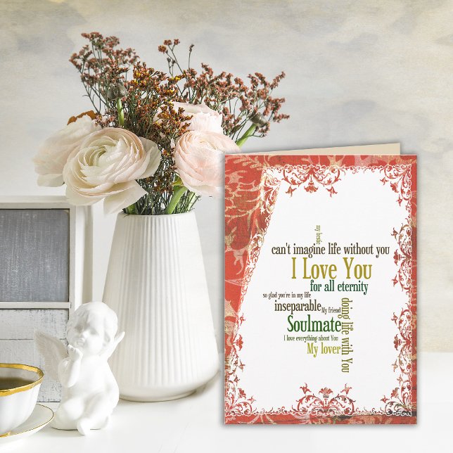 Das Leben ohne Worte der Liebe kann man sich nicht Karte (Can't Imagine Life Without You greeting card with word art typography.)