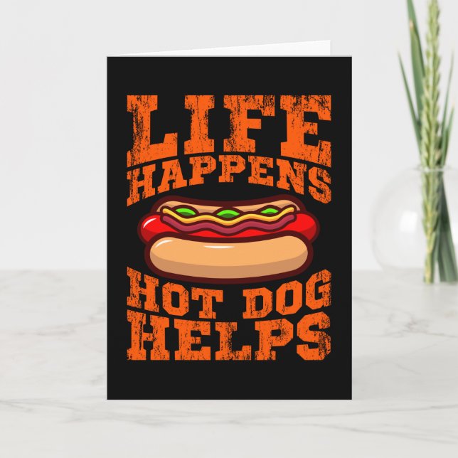 DAS LEBEN PASSIERT, DASS DER HUNDHUND beim Eating  Karte (Vorderseite)