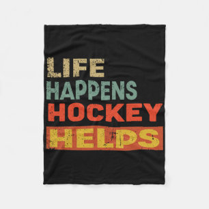 Das Leben passiert Hockey hilft Lustige Eishockey- Fleecedecke