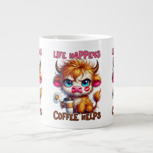 Das Leben passiert, Kaffee hilft  Jumbo-Tasse
