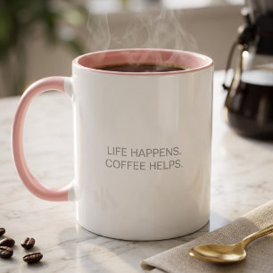 Das Leben passiert Kaffee hilft Lustiger Humor Arb Tasse