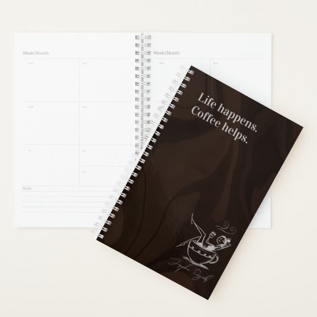 Das Leben passiert. Kaffee hilft. Minimalistisch Planer (Anzeige)