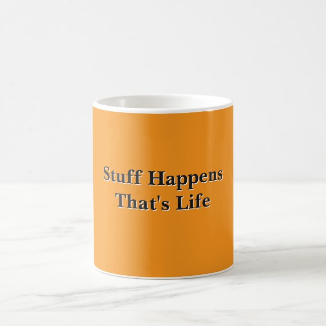 Das Leben passiert Navy Orange Kaffeetasse (Mittel)