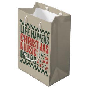 Das Leben passiert Weihnachtsmusik hilft Lustig Re Mittlere Geschenktüte