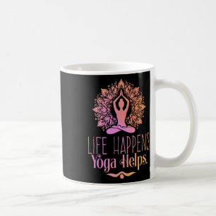 Das Leben Passiert Yoga Hilft Cute Motivation Yoga Kaffeetasse