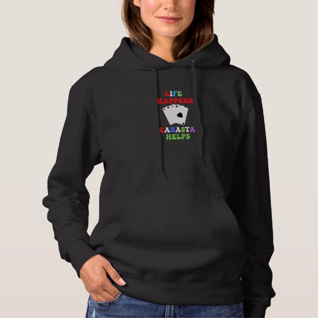 Das Leben spielt mit Canasta Spaß auf der Karte Ca Hoodie (Vorderseite)