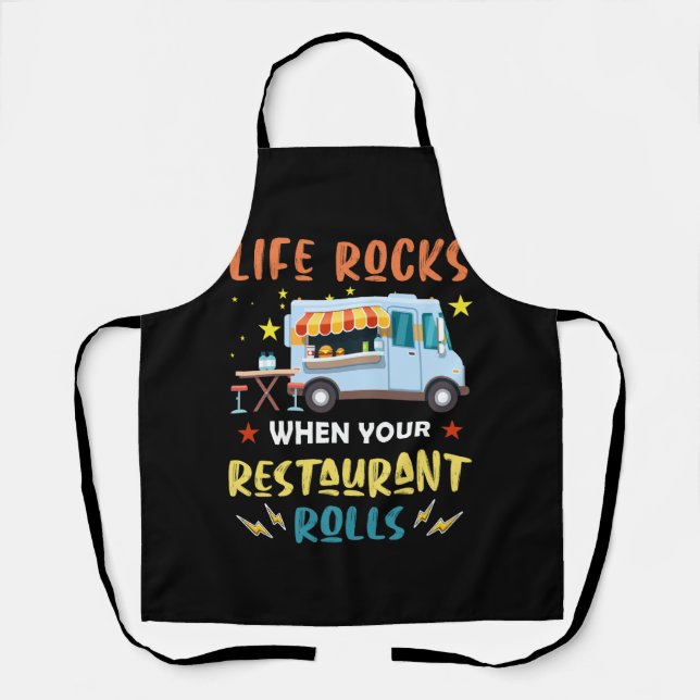 Das Leben stürzt ab, wenn Ihr Restaurant rollt - L Schürze (Vorderseite)
