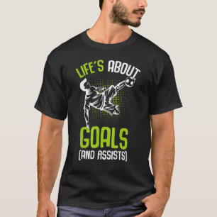Das Leben über die Ziele Fußball-Spieler Jungs Kin T-Shirt