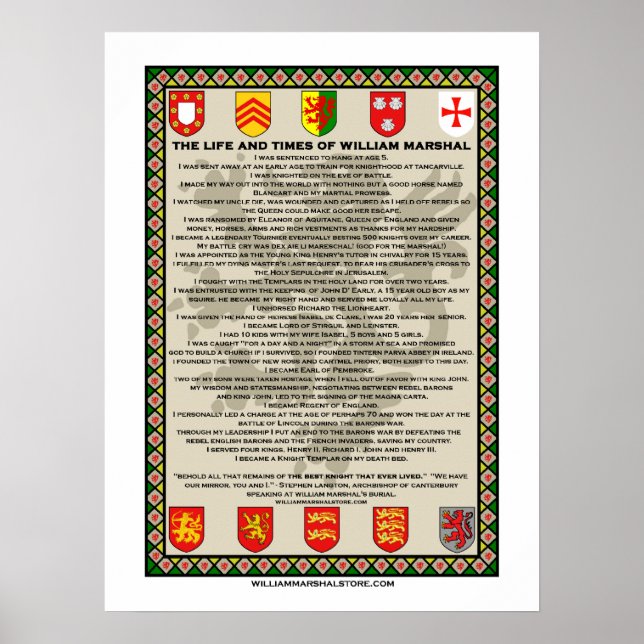 Das Leben und die Zeiten von William Marshal Poste Poster (Vorne)