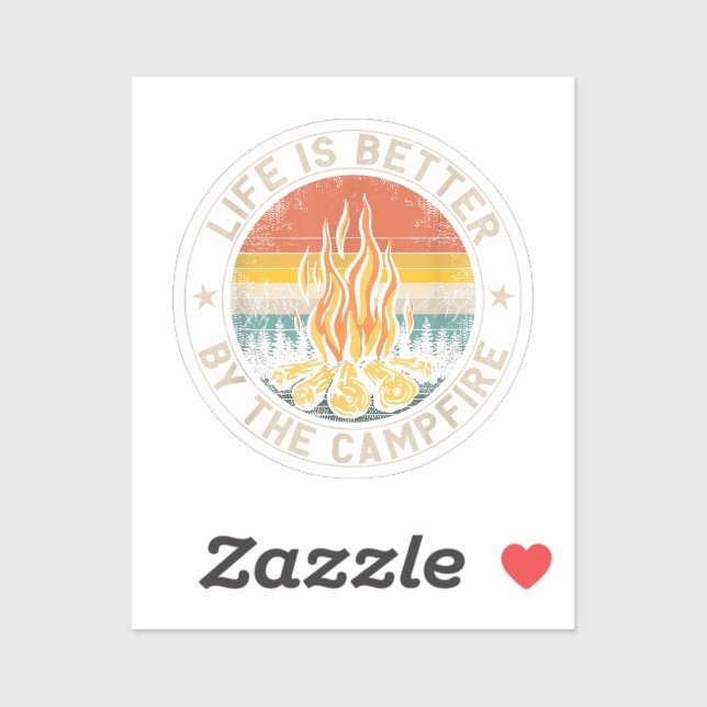 Das Leben wird besser durch das Campfire-Camping Aufkleber (Blatt)
