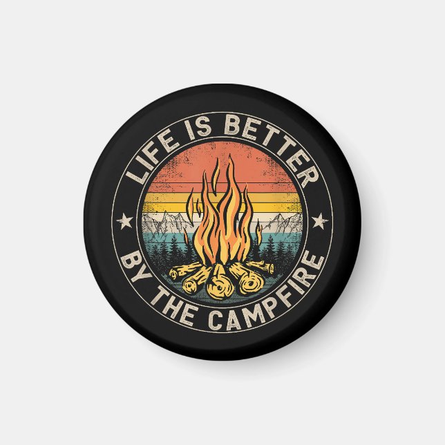 Das Leben wird besser durch das Campfire-Camping Magnet (Vorne)