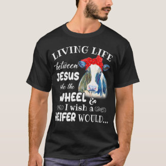 Das Leben zwischen Jesus nimmt das Rad, das ich mi T-Shirt