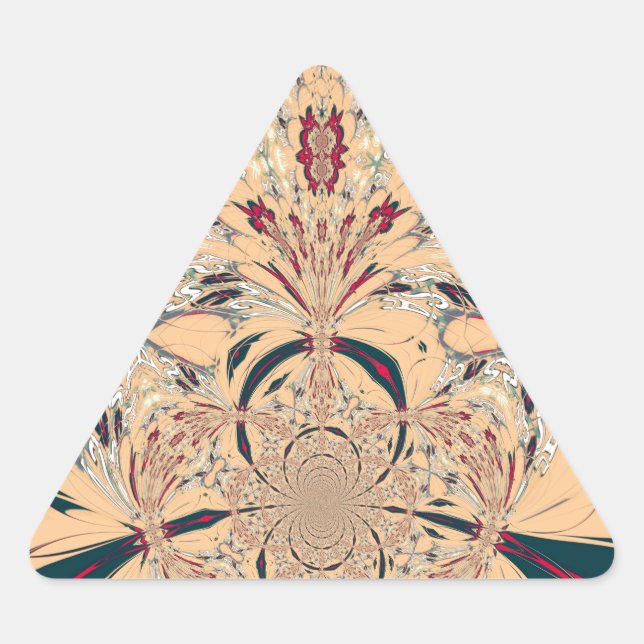 Das lebendige afrikanische Kaleidoskop: Ein Peachy Dreieckiger Aufkleber (Vorderseite)