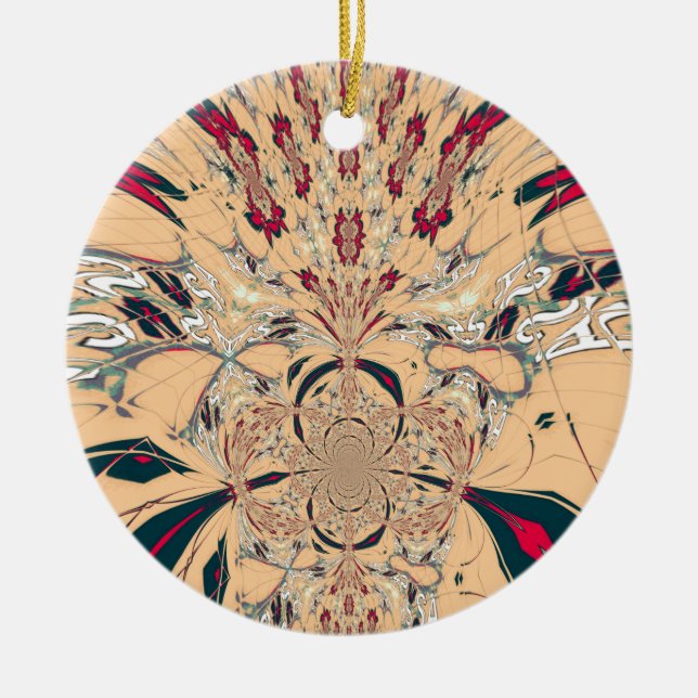 Das lebendige afrikanische Kaleidoskop: Ein Peachy Keramik Ornament (Vorne)