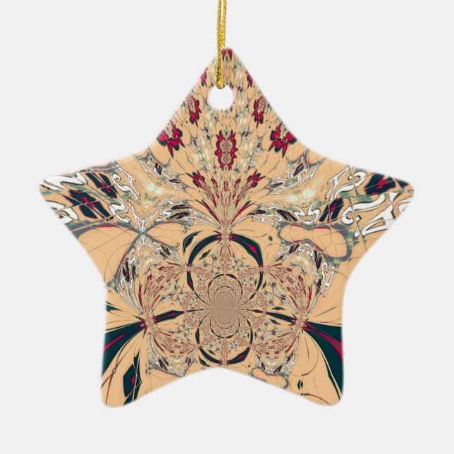 Das lebendige afrikanische Kaleidoskop: Ein Peachy Keramikornament (Vorne)