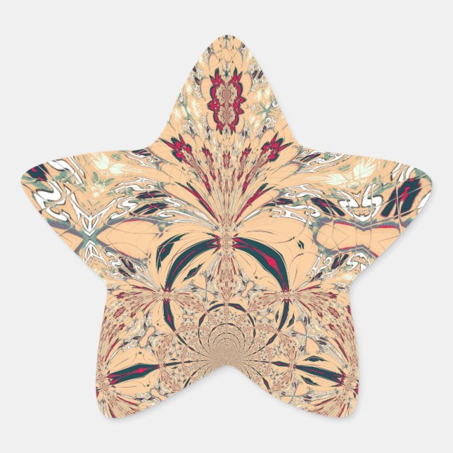 Das lebendige afrikanische Kaleidoskop: Ein Peachy Stern-Aufkleber (Vorderseite)