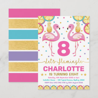 Das lebendige Flamingo Tropical Birthday Pool Part Einladung
