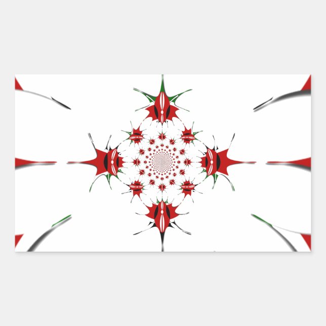 Das lebendige Kaleidoskop der Republik Kenia Schil Rechteckiger Aufkleber (Vorderseite)