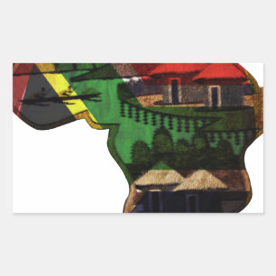 Das lebendige Mosaik Afrikas: Dekorative Musterkun Rechteckiger Aufkleber