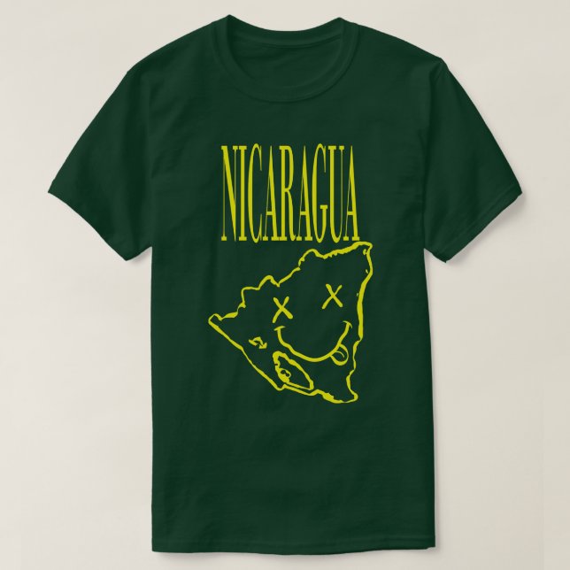 Das lebendige Nicaragua x Eyes Happy Face entfesse T-Shirt (Design vorne)