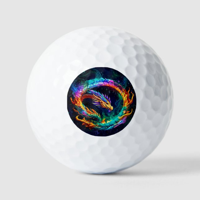 Das lebendige Ouroboros Dragon Art Symbol Golfball (Vorderseite)