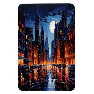 Das lebendige Stadtbild am Abend Städtische Kunst Magnet