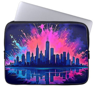 Das lebendige Stadtbild Splash Art Laptopschutzhülle