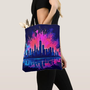 Das lebendige Stadtbild Splash Art Tasche